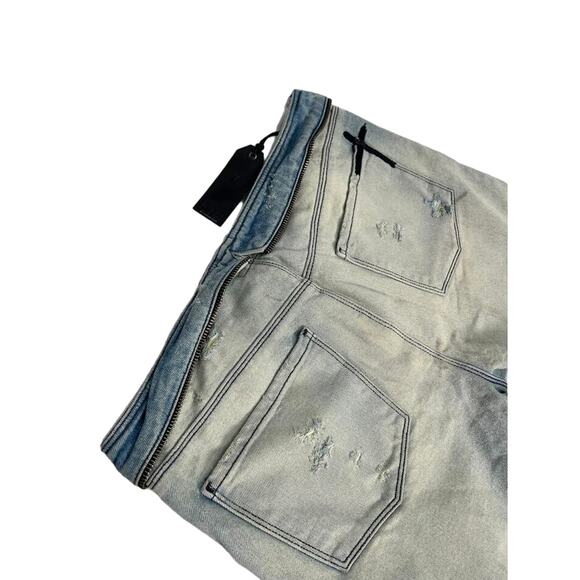 NEW ! RTA CHAPLIN WASHED TORN ZIP AROUND JEAN SIZE-28 - Picture 8 of 16